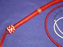 4ft Whiskey Red 16 plait Custom Classic American Bullwhip with 2tone Box Pattern Knot F